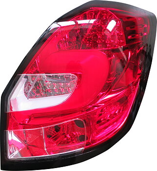 SKODA FABIA II 07-10 LED TAILLIGHTS SET RED/CLEAR
