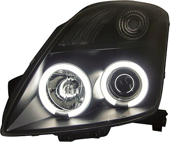 SUZUKI SWIFT 05-11 HEADLIGHTS SET BLACK W/ CCFL