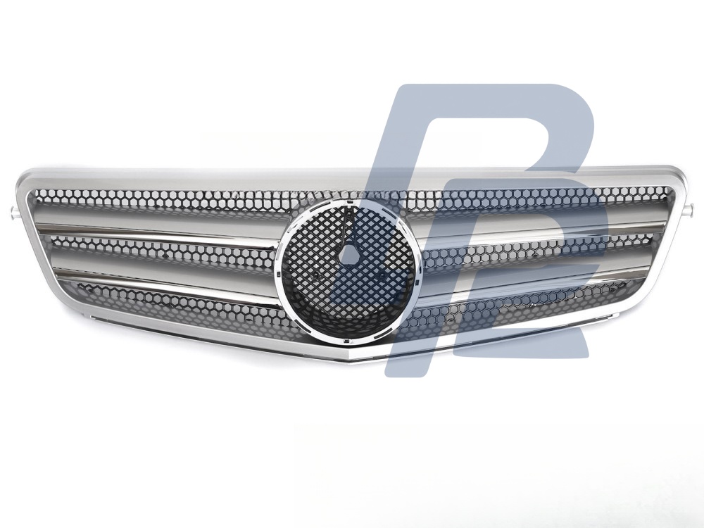 Grille Sport Silver Chrome for Mercedes W204 / S204 2007–2014 - 4