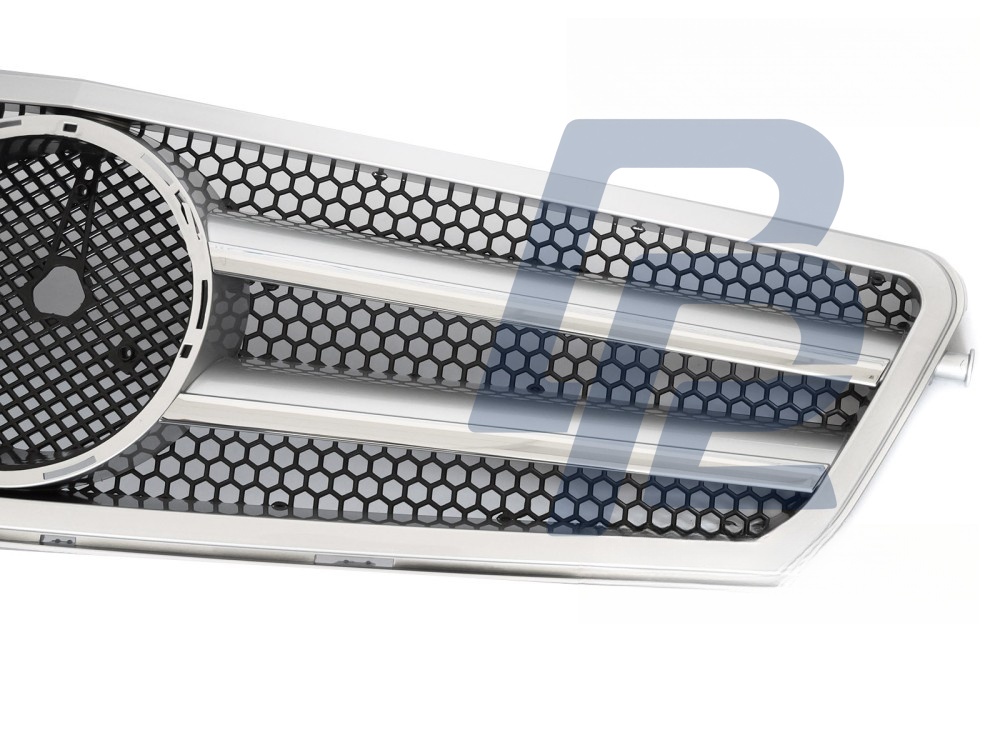 Grille Sport Silver Chrome for Mercedes W204 / S204 2007–2014 - 5