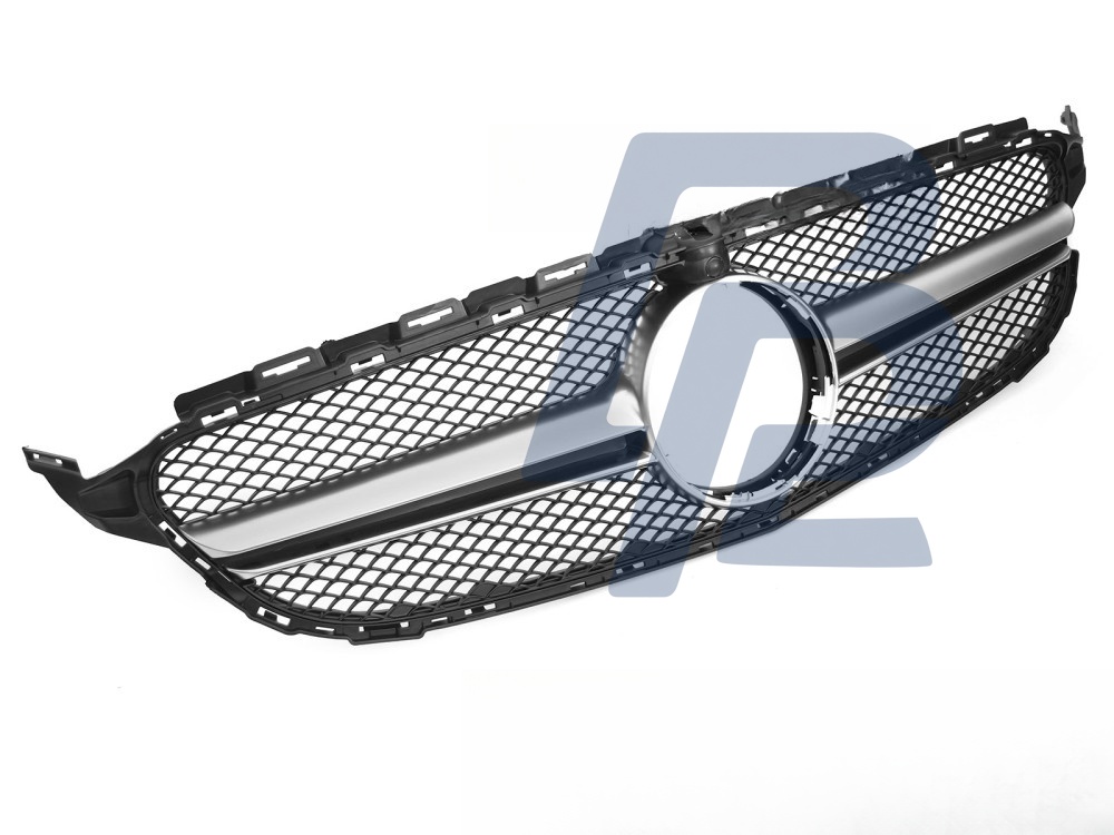 Grille Black Silver with Camera Hole for Mercedes W205 2014–2018 / S205 2014–2018 / C205 2015–2018 / A205 2016–2018 - 6