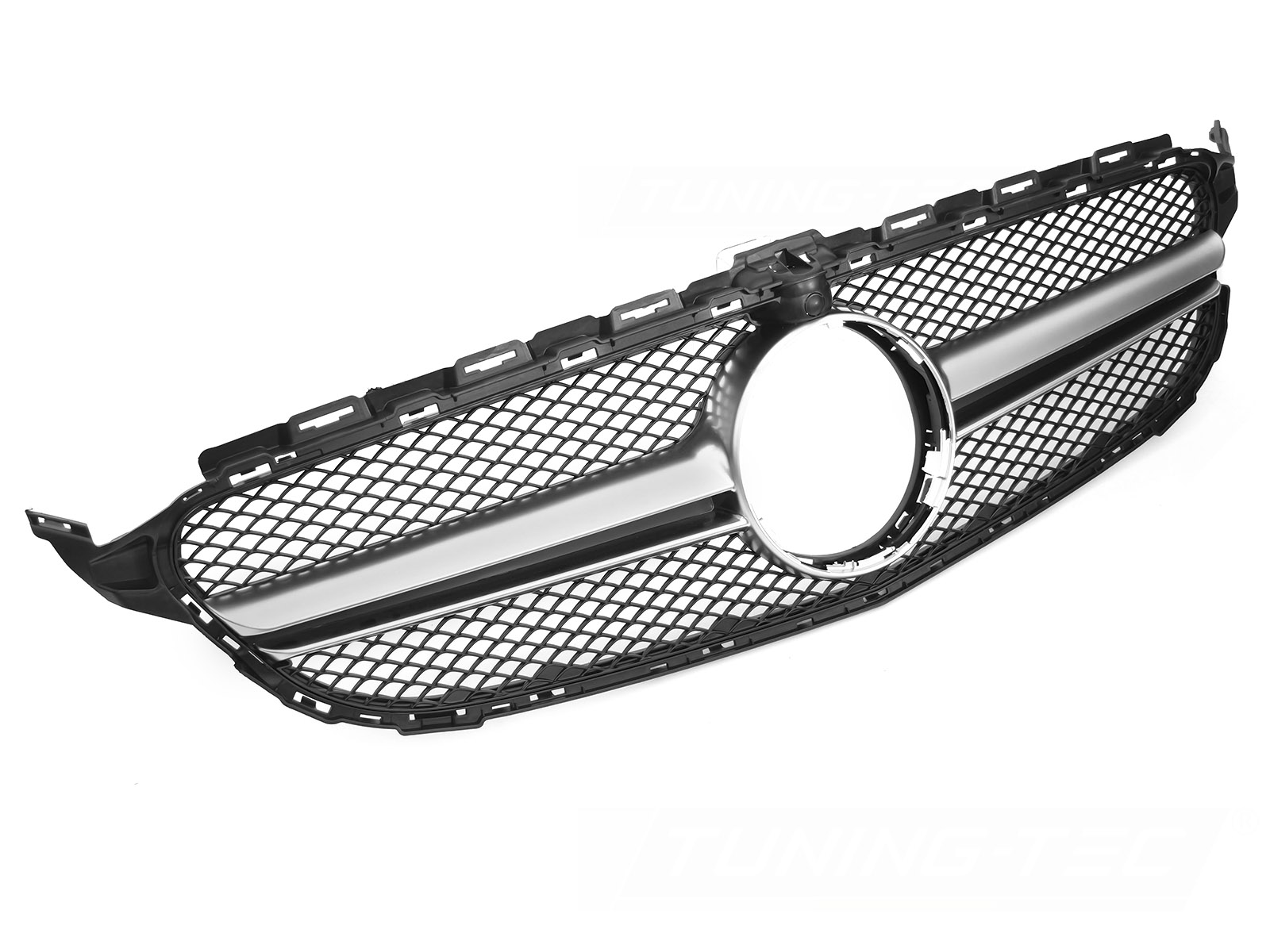 GRILL SVART SILVER WITH CAMERA HOLE TILL MERCEDES W205 2014-2018 / S205 2014-2018 / C205 2015-2018 / A205 2016-2018