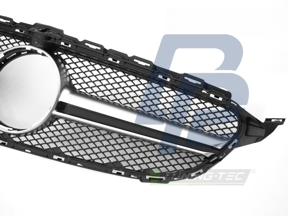 Grille Black Silver with Camera Hole for Mercedes W205 2014–2018 / S205 2014–2018 / C205 2015–2018 / A205 2016–2018 - 3