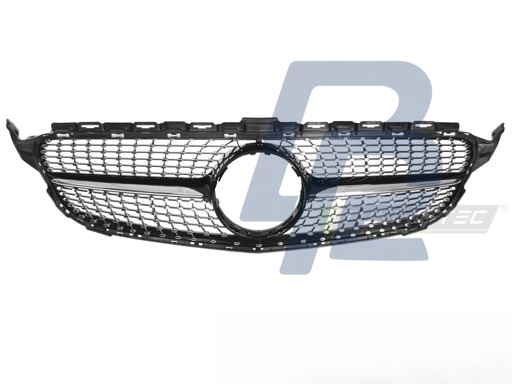 Grille Diamond Black/Chrome for Mercedes W205 2014–2018 / S205 2014–2018 / C205 2015–2018 / A205 2016–2018 - 5
