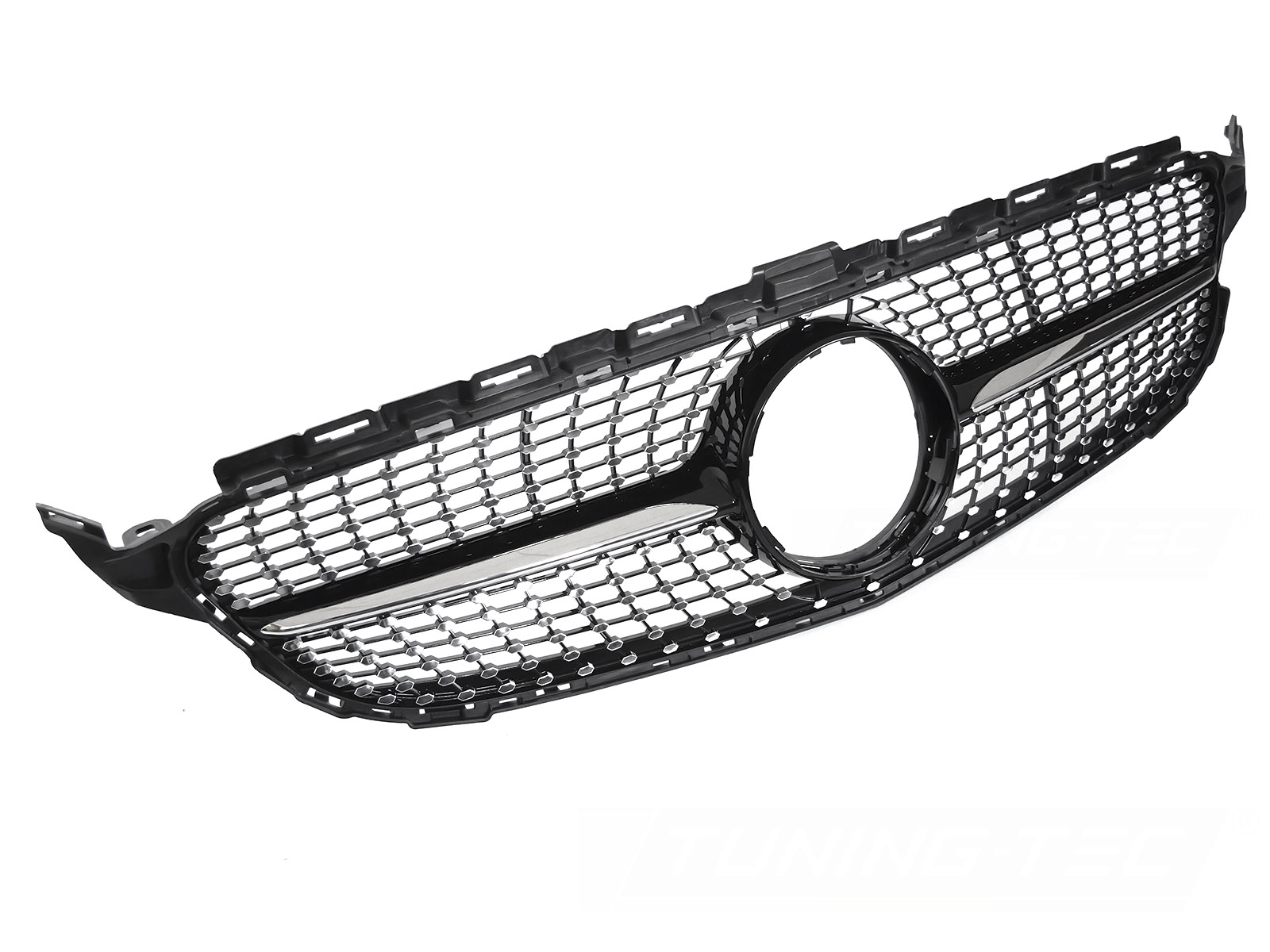 GRILL DIAMOND SVART KROM TILL MERCEDES W205 2014-2018 / S205 2014-2018 / C205 2015-2018 / A205 2016-2018