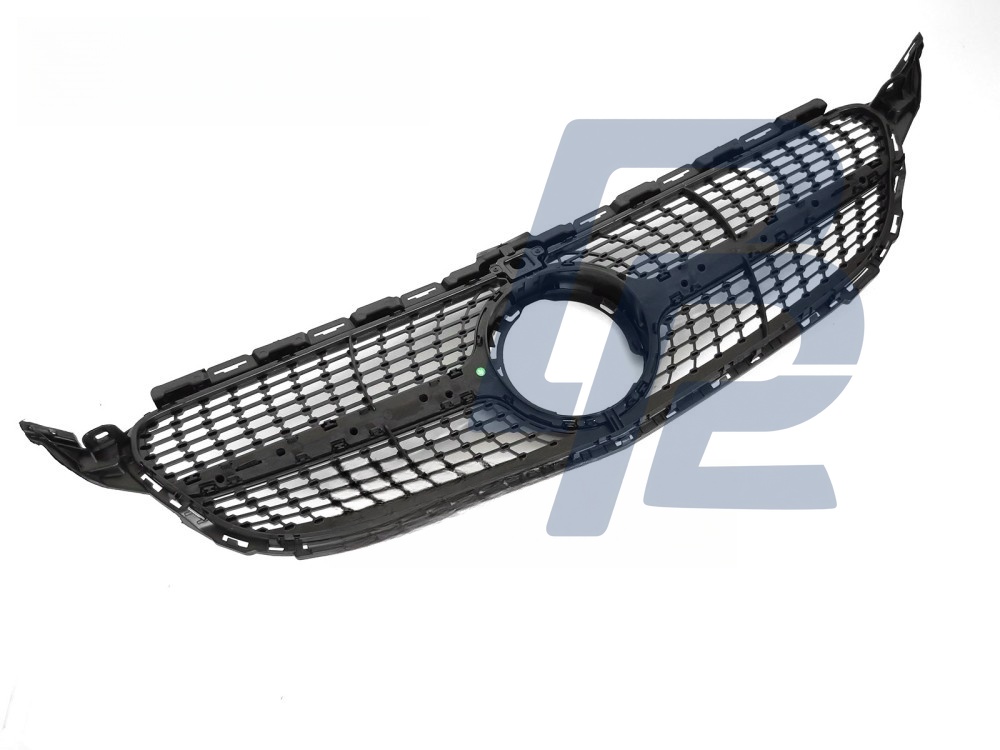 Grille Diamond Black/Chrome with Camera Hole for Mercedes W205 2018–2021 / S205 2018–2021 / C205 2018–2023 / A205 2018–2023 - 3