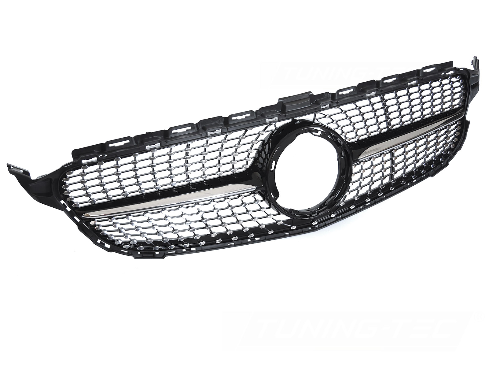 GRILL DIAMOND SVART KROM TILL MERCEDES W205 2018-2021 / S205 2018-2021 / C205 2018-2023 / A205 2018-2023
