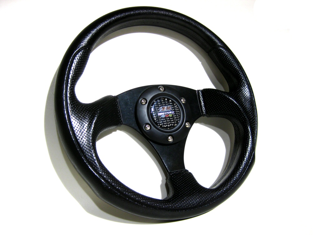SIX STEERING WHEEL FULL BLACK 29CM INCL MUGEN HORN - 2
