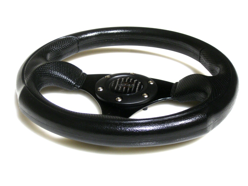 SIX STEERING WHEEL FULL BLACK 29CM INCL MUGEN HORN - 3