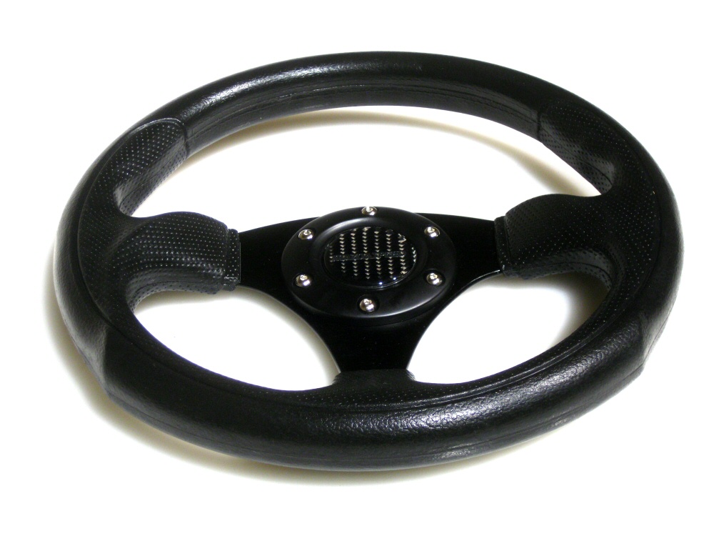 SIX STEERING WHEEL FULL BLACK 29CM INCL MAZDASPEED HORN - 3