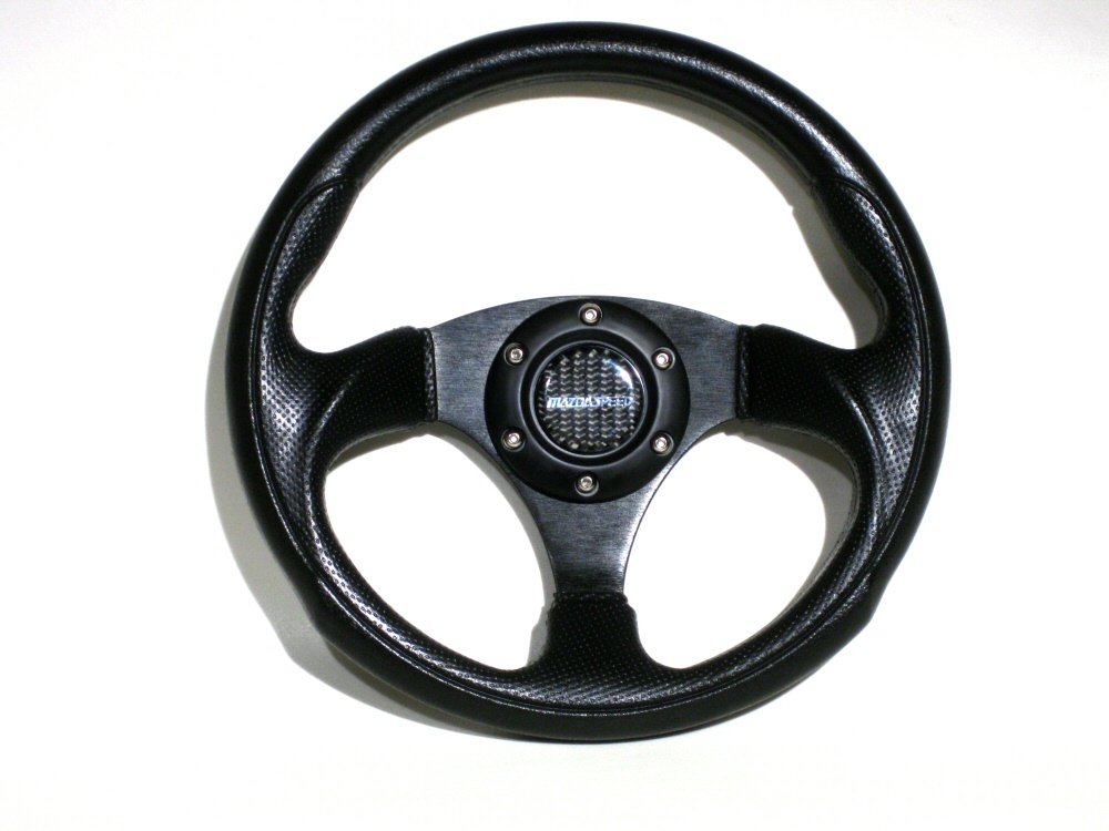 SIX STEERING WHEEL FULL BLACK 29CM INCL MAZDASPEED HORN