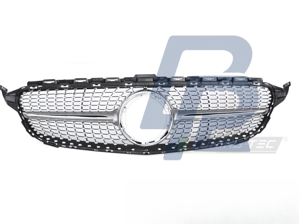 Grille Diamond Silver Chrome for Mercedes W205 2018–2021 / S205 2018–2021 / C205 2018–2023 / A205 2018–2023 - 2