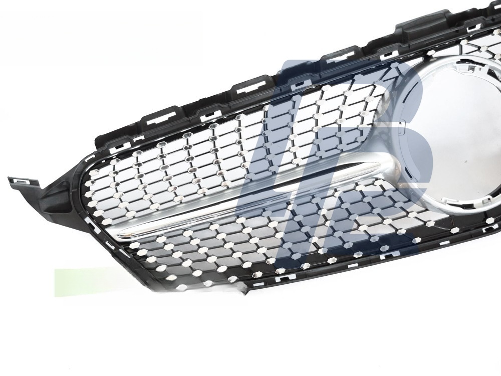 Grille Diamond Silver Chrome for Mercedes W205 2018–2021 / S205 2018–2021 / C205 2018–2023 / A205 2018–2023 - 4