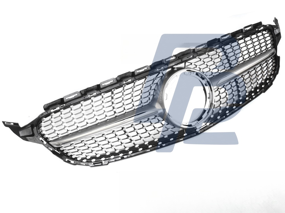 Grille Diamond Silver Chrome for Mercedes W205 2018–2021 / S205 2018–2021 / C205 2018–2023 / A205 2018–2023 - 3