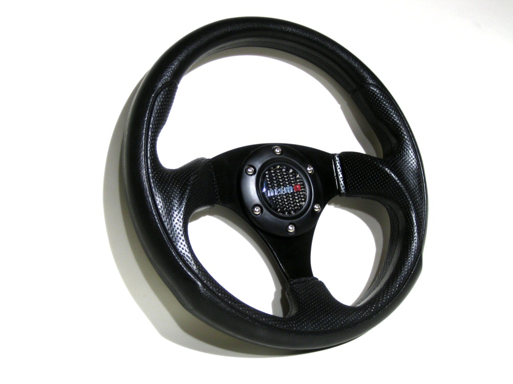 SIX STEERING WHEEL FULL BLACK 29CM INCL NISMO HORN - 2
