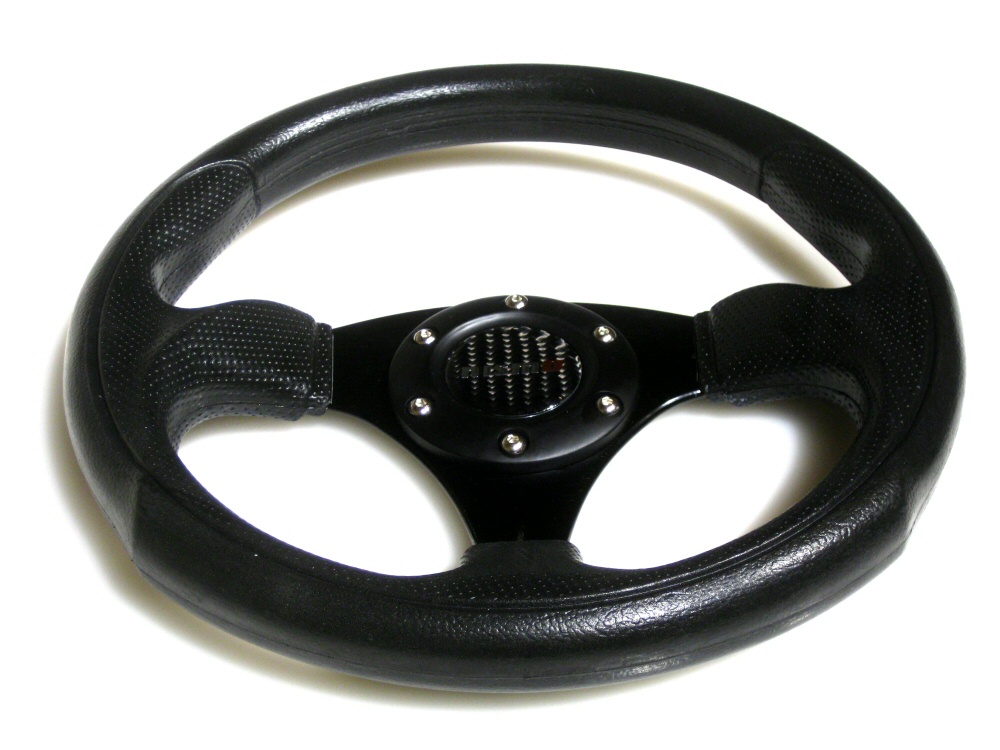SIX STEERING WHEEL FULL BLACK 29CM INCL NISMO HORN - 3