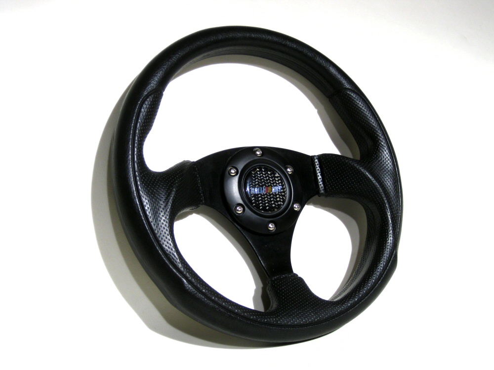 SIX STEERING WHEEL FULL BLACK 29CM INCL RALLIART HORN - 2