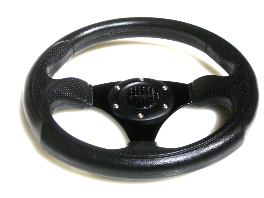 SIX STEERING WHEEL FULL BLACK 29CM INCL TRD HORN - 3
