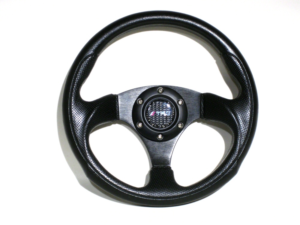 SIX STEERING WHEEL FULL BLACK 29CM INCL TRD HORN