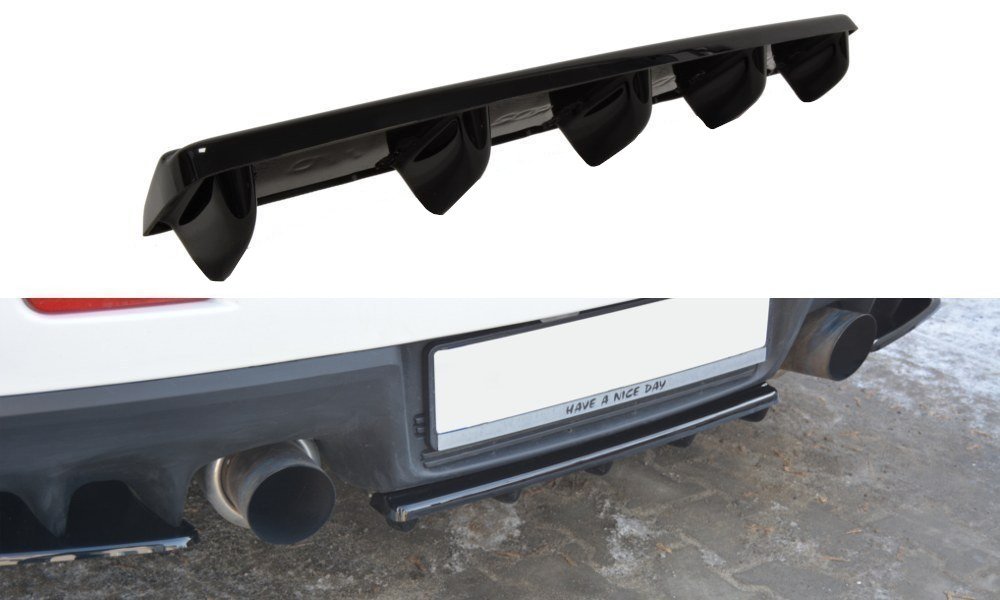 Central Rear Splitter Mitsubishi Lancer EVO X (W/vertical Bars) (2007-2015)