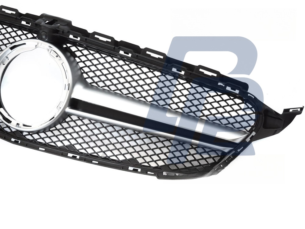 Grille Black Silver with Camera Hole for Mercedes W205 2018–2021 / S205 2018–2021 / C205 2018–2023 / A205 2018–2023 - 3