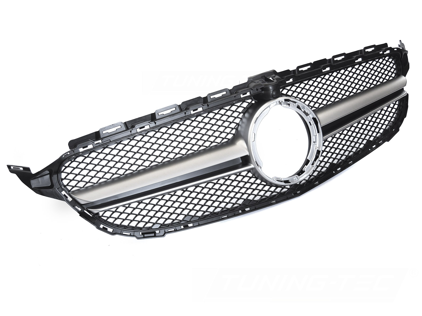 GRILL SVART SILVER WITH CAMERA HOLE TILL MERCEDES W205 2018-2021 / S205 2018-2021 / C205 2018-2023 / A205 2018-2023