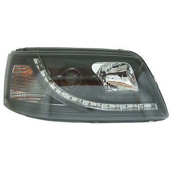 VW TRANSPORTER T5 03+ HEADLIGHTS SET DRL BLACK