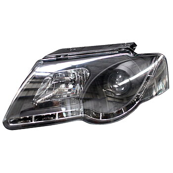 VW PASSAT 3C 05-10 HEADLIGHTS SET DRL BLACK (ELECTRIC)