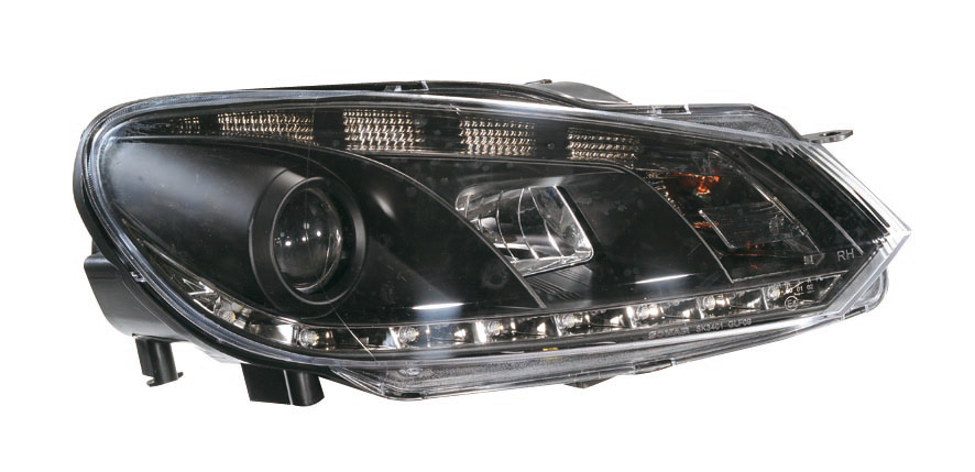 VW GOLF 6 HEADLIGHTS SET DRL BLACK