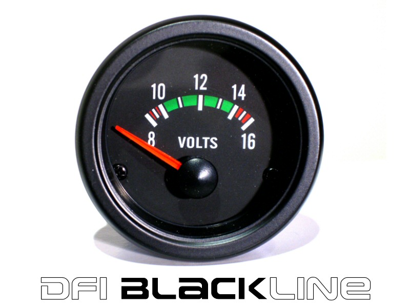 DFI BLACKLINE UNIVERSAL METER GAUGE 52MM - VOLT (8-16V)