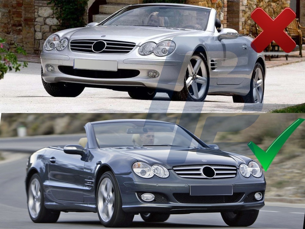 Grille Sport Gloss Black for Mercedes SL R230 2006–2008 - 4
