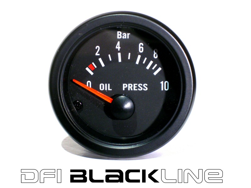 DFI BLACKLINE UNIVERSAL METER GAUGE 52MM- OIL PRESSURE (BAR)