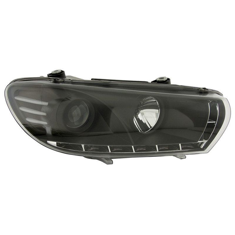 VW SCIROCCO 08+ HEADLIGHTS SET DRL BLACK (ELECTRIC)