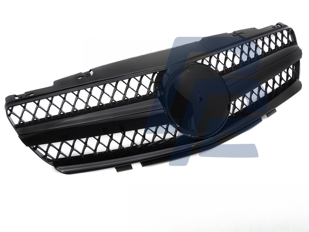 Grille Sport Gloss Black for Mercedes SL R230 2001–2006 - 4