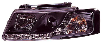 VW PASSAT 3B 97-00 HEADLIGHTS SET DRL BLACK
