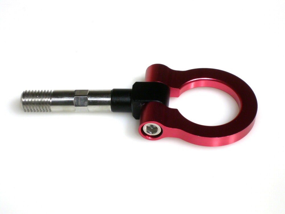 UNIVERSAL FOLD DOWN TOW HOOK RED ANODIZED M18X2,5 - 2