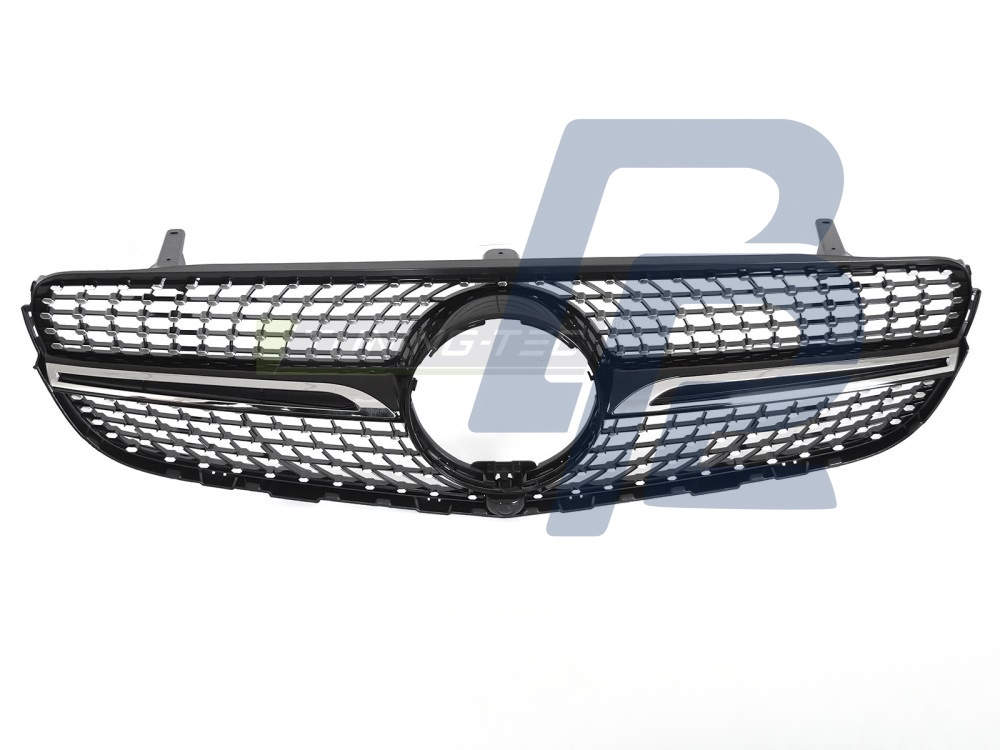 Grille Diamond Black/Chrome with Camera Hole for Mercedes GLC W253 2015–2018 - 3