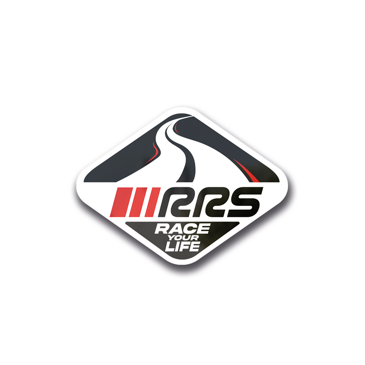 AUTOCOLLANT RRS LOSANGE TRACK BLANC