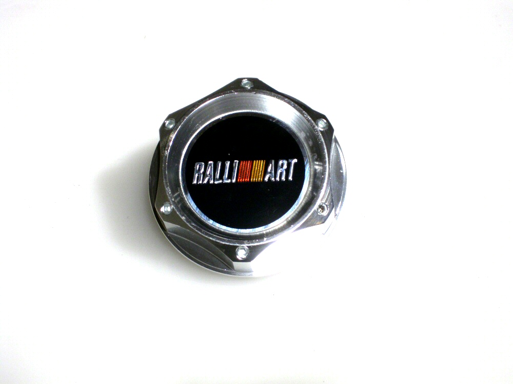 UNIVERSAL MITSUBISHI RALLIART STYLE OIL CAP TYPE 2 SILVER