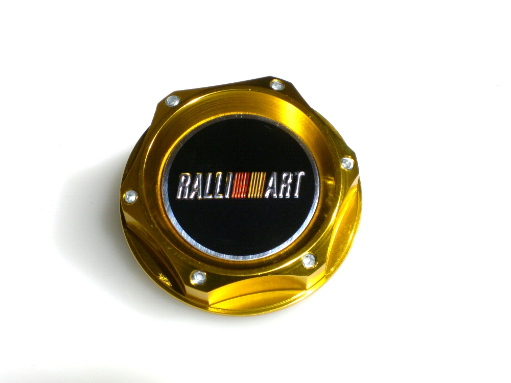 UNIVERSAL MITSUBISHI RALLIART STYLE OIL CAP TYPE 2 GOLD