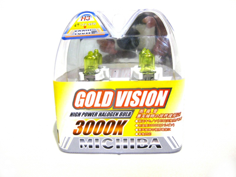 GOLDVISION JDM 3000K YELLOW H3 55W/12V BULB SET (2X)