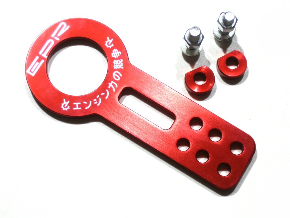 UNIVERSAL EPR ALUMINUM FRONT TOW HOOK RED ANODIZED