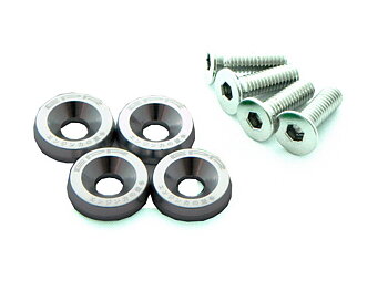 UNIVERSAL EPR M6X20 FENDERS WASHERS 4X SILVER