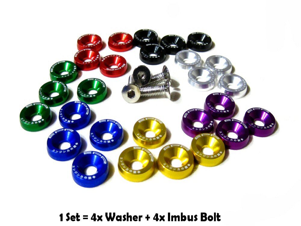 UNIVERSAL EPR M6X20 FENDERS WASHERS 4X SILVER - 2