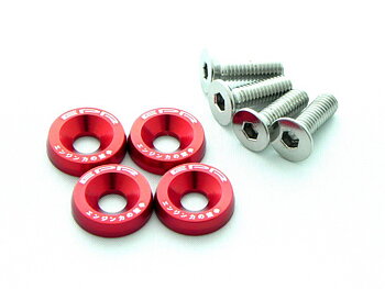 UNIVERSAL EPR M6X20 FENDERS WASHERS 4X RED