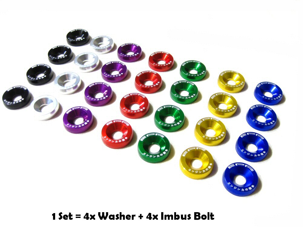 UNIVERSAL EPR M6X20 FENDERS WASHERS 4X RED - 3