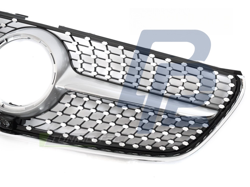 Grille Diamond Silver Black for Mercedes V-Class W447 2014–2019 - 2
