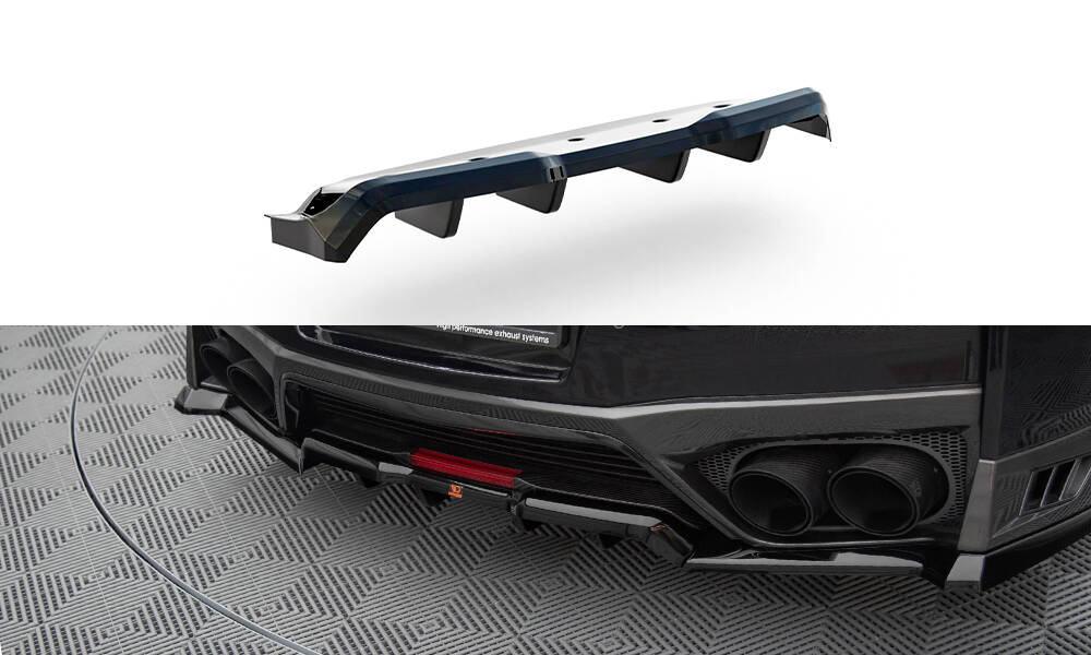 Central Rear Splitter (Vertical Bars) Nissan GTR R35 Facelift