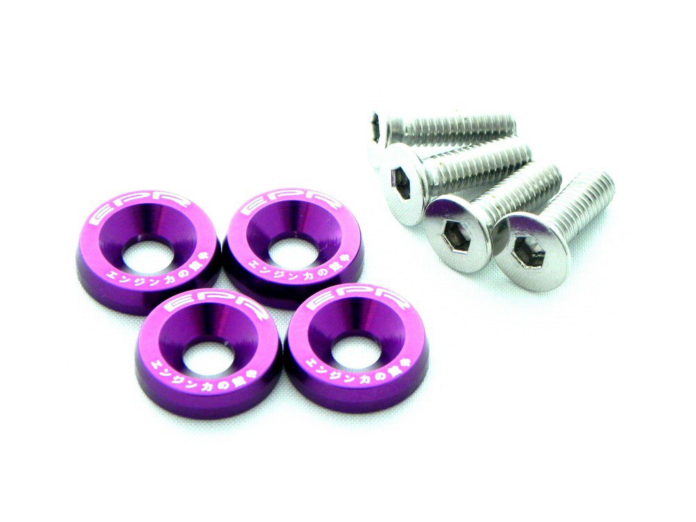 UNIVERSAL EPR M6X20 FENDERS WASHERS 4X PURPLE
