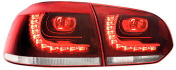 VW GOLF 6 LED TAILLIGHTS SET RED/CLEAR (R-LOOK)